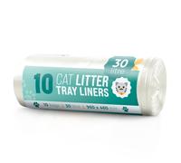 Ecobag - 10 Pack Cat Litter Tray Liners - 30L - 27 Microns - Heavy Duty Cat Litter Bags, Recycled Litter Liners, Durable Cat Tray