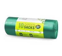 EcoBag - 10 Pack Extra Strong Heavy Duty Garden Sacks - 80L - 30 Microns - Recyclable, Leak Resistant & Eco-Friendly, Durable Garden Waste Disposal Bags for Household & Commercial Use (700x860mm)