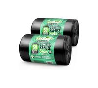 EcoBag- 100 Pack Extra Strong Heavy Duty Refuse Sacks - 100L - 33 Microns - Recyclable Bin Bags, Leak Resistant, Eco-Friendly, Durable Waste Disposal Bags for Household & Commercial Use (736×990mm)