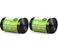 EcoBag- 100 Pack Extra Strong Heavy Duty Refuse Sacks - 70L - 33 Microns - Recyclable Bin Bags, Leak Resistant, Eco-Friendly, Durable Waste Disposal Bags for Household & Commercial Use (850mmx725mm)