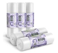 EcoBag - 100 Pack Heavy Duty White Bin Liners - 100L - 22 Microns - Extra Strong, Leak-Proof, Tear-Resistant Bags for Kitchen, Home & Office (736x965mm)