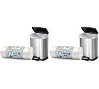 EcoBag - 100 Pack Heavy Duty White Bin Liners - 30L - 15 Microns - Extra Strong, Leak-Proof, Tear-Resistant Bags for Swing Bins, Kitchen, Home & Office