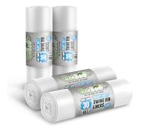 EcoBag - 120 Pack Heavy Duty White Bin Liners - 100L - 15 Microns - Extra Strong, Leak-Proof, Tear-Resistant Bags for Swing Bins, Kitchen, Home & Office (580x880mm)