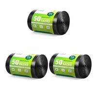 EcoBag- 150 Pack Extra Strong Heavy Duty Refuse Sacks - 70L - 33 Microns - Recyclable Bin Bags, Leak Resistant, Eco-Friendly, Durable Waste Disposal Bags for Household & Commercial Use (850mmx725mm)