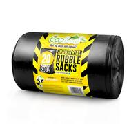 EcoBag 20 Pack Black Rubble Bags 30L, 80 Microns -Recyclable Large Rubble Sacks Heavy Duty, Leak Resistant Rubble Sacks, Eco-Friendly Garden Sacks, Bin Liners for Builders Bags, Kitchen (508x762mm)