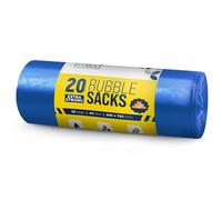 EcoBag 20 Pack Blue Rubble Bags - 40L - 100 Microns - Recyclable Heavy Duty Bin Bags - Leak Resistant Rubble Sacks for Garden, Builders, Caterers, Kitchen, DIY (508 x 762mm)