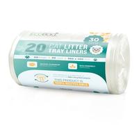Ecobag - 20 Pack Cat Litter Tray Liners - XL 30L size - 27 Microns Extra-Thick Leak-Proof Bags - Scratch Resistant, Heavy Duty, Universal Fit, Eco-Friendly Recyclable Material - 960 x 460mm