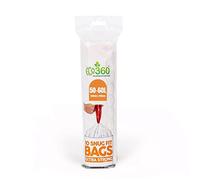Eco Bag ECO 360 Extra Strong Kitchen Drawstring Bin Liners, 50- 10 Pack in White, Size 60 Litres | Charlies