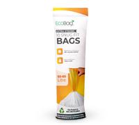 Ecobag 20 Pack White Kitchen Drawstring Bin Liner 620 X 810mm 60L 28 Microns Heavy Duty