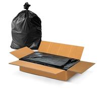 EcoBag 200 Heavy Duty Bin Bags - 100L, Recyclable Bin Liners, Black Bin Bag with Leak Resistant Seal, Eco-Friendly Rubbish Bag, Sustainable Refuse Sack for Home, Office & Kitchen - 736 x 965mm
