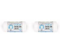 Ecobag 30 Heavy Duty Swing Bin Liners White EcoBag, 55Litre, (225) (Pack of 2)