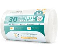 Ecobag 30 Pack Cat Litter Tray Liners - XL 30 Litre, 27 Micron Extra-Thick Leak-Proof & Odour Control Bags - Scratch Resistant, Heavy Duty, Fits Large & XL Litter Trays - Eco-Friendly, 960 x 460mm