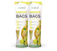 EcoBag - 40 Pack Lemon Scented Kitchen Drawstring Bin Liner - 20L - 24 Microns - Heavy Duty, Extra Strong, Brabantia Compatible, Tear Resistant, Fresh Smell (420 x 760mm)