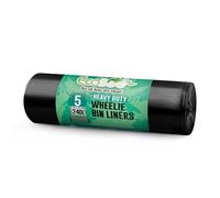 Ecobag - 5 Pack Eco-Friendly Wheelie Bin Liners - 240L - 18 Microns - Heavy Duty & Leak Resistant, Recycling Bags ffor Garden, Kitchen, House, Office & Caterers (1194 x 1325mm)