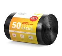 EcoBag - Extra Strong Heavy Duty Refuse Sacks - Recyclable Bin Bags, Leak Resistant, Eco-Friendly, Durable Waste Disposal Bags for Household & Commercial Use