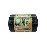 EcoBag - Extra Strong Heavy Duty Refuse Sacks - Recyclable Bin Bags, Leak Resistant, Eco-Friendly, Durable Waste Disposal Bags for Household & Commercial Use