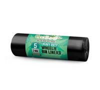Ecobag Black 5 Pack Eco-Friendly Wheelie Bin Liners 1194 x 1325 mm 240L 18 Microns Heavy Duty Leak Resistant