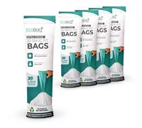 EcoBag Heavy Duty 100 Pack White Kitchen Drawstring Bin Liner 420 x 760mm 20L 24 Microns