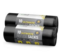 EcoBag - Heavy Duty Bin Bags - 74 Microns - Recyclable, Leak Resistant, Eco-Friendly Rubbish Bag - Sustainable Refuse Sack for Home, Office & Kitchen (150 Litre, 20 Pack)