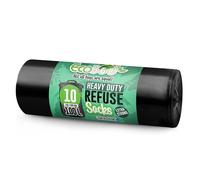 ECOBAG NOT ALL BAGS ARE EQUAL 10 Pack Strong Heavy Duty Refuse Sacks - 100L / 33 Microns (736x990mm) in Black ECOBAG NOT ALL BAGS ARE EQUAL Black