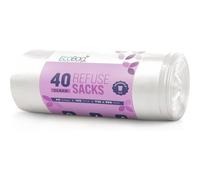 ECOBAG NOT ALL BAGS ARE EQUAL 40 Pack Heavy Duty White Bin Liners - 100L - 22 Microns (736x965mm) ECOBAG NOT ALL BAGS ARE EQUAL White