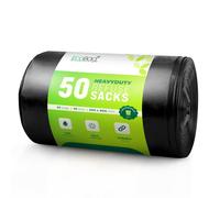 ECOBAG NOT ALL BAGS ARE EQUAL 50 Pack Extra Strong Heavy Duty Sacks - 50L / 33 Microns (600 x 800mm) in Black ECOBAG NOT ALL BAGS ARE EQUAL Black