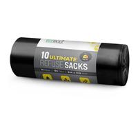 ECOBAG NOT ALL BAGS ARE EQUAL Ultra Strong Heavy Duty Bin Bags 150L, 10 Pack in Black ECOBAG NOT ALL BAGS ARE EQUAL Black 10 Pack