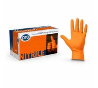 EcoBag Pro Diamond Grip Orange Nitrile Gloves, Heavy Duty Disposable PPE Category III, Chemical Resistant, Touchscreen Compatible, Diamond Texture Grip, 100 Gloves by Weight Xlarge