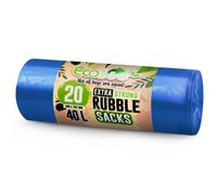 Ecobag Recyclable Leak Resistant Heavy Duty Bin Bags 508 x 762mm 40L 100 Microns, Blue, 20 Pack