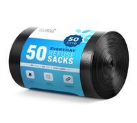 EcoBag Refuse Sacks, Recyclable & Leak Resistant, 50L Everyday (30µm) | 50 pack, 98% recycled plastic, 600 x 800mm, leak-resistant & eco-friendly, for household & commercial use