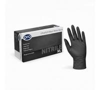 EcoBag Ultraflex Black Nitrile Gloves, Powder-Free & Latex-Free Disposable Gloves, Textured Fingers, Food Contact Safe, Box of 100 (By Weight) - Large