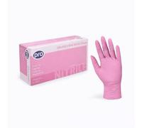 EcoBag UltraFlex Pink Nitrile Gloves, Powder-Free & Latex-Free Disposable Gloves, Textured Fingertips, 100 Gloves by Weight, Medium