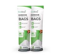 Ecobag White Drawstring Bin Liners 30 Litre, 25 Microns, Pack Of 40