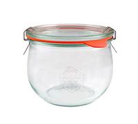 EcoBaker WECK 744 580ml Tulip Storage Jar Including Glass Lid, Seal & Clamps For Sourdough, Preserving, Canning, Yoghurt, Kimchi, Jam