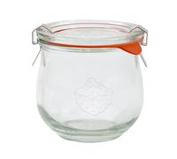 EcoBaker WECK 746 370ml Tulip Storage Jar Including Glass Lid, Seal & Clamps for Sourdough, Preserving, Canning, Yoghurt, Kimchi, Jam
