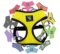EcoBark Dog Harness - Eco-Friendly Max Comfort Harnesses - Luxurious Soft Mesh Halter - Over the Head Harness Vest- No Pull and No Choke for Puppy, Small Breeds & Medium Dogs (Large, Yellow)