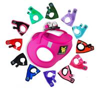 EcoBark Dog Harness Soft Mesh No Pull Toy Breeds up to 10" Escape Proof Recycled Straps Adjustable Teacup Breeds Under 5lbs Pink XXXS