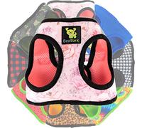 EcoBark Step in Dog Harness - Eco-Friendly Teacup Dog Harnesses for XXS, XS, and Small Dogs - Reflective and Adjustable Mini Body Halter Vest -Tiny Soft Mesh Toy Breed Harness (XXXS, Floral)