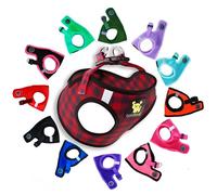 EcoBark Step in Dog Harness - Eco-Friendly Teacup Dog Harnesses for XXS, XS, and Small Dogs - Reflective and Adjustable Mini Body Halter Vest -Tiny Soft Mesh Toy Breed Harness (Red Plaid, XXS)