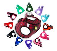 EcoBark Step in Dog Harness - Eco-Friendly Teacup Dog Harnesses for XXS, XS, and Small Dogs - Reflective and Adjustable Mini Body Halter Vest -Tiny Soft Mesh Toy Breed Harness (XXXS, Plaid)