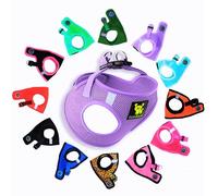 EcoBark Teacup Dog Harness - Step in Mesh No Pull Mini Body Vest Halter - Puppy & Toy Breed Harness Under 5 lbs (XXXS, Lavender)