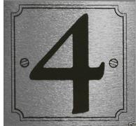 eCobbler Silver Stick On Door Numbers 0 To 9 - Number 4