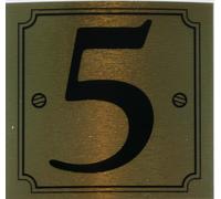 eCobbler Stick On Door Numbers 5 - gold background