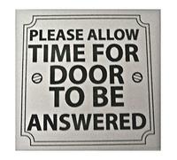 eCobbler Stick on Sign 8x8cm- Please Allow Time For Door To Be Answered