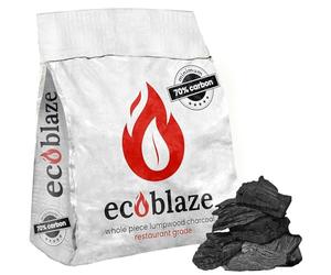 Ecoblaze 10Kg Lumpwood Charcoal - Premium & Restaurant Grade Smokeless Natural charcoal with >70% Carbon Content for BBQ,Smoker & Pizza Oven - Ideal & Great Alternative to Charcoal Briquettes
