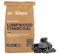 Ecoblaze 4Kg Lumpwood Charcoal - Premium & Restaurant Grade Smokeless Natural Charcoal for BBQ, Smoker & Pizza Oven - Ideal & Great Alternative to Charcoal Briquettes