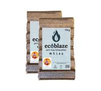 Ecoblaze Pini-Kay Wood 24 Briquettes 2X10 Kg Bag For Wood Burners & Pizza Oven