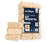 Ecoblaze RUF Fire Blocks | Pack of 12 | Briquettes | Heat Logs | Heat Blocks | Clean, Compressed Organic Hardwood Chips and Shavings | Easy to Use | Ideal for Wood Burners, Log Burners and Firepits