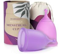 Ecoblossom Reusable Leak-Proof Menstrual Cups - Medical-Grade Silicone, Sustainable, Eco-Friendly Leak-Free Period Protection for Up to 12 Hours. Pack of 2 Small Menstrual Cups, 22mL Capacity