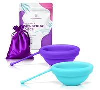 Ecoblossom Reusable Menstrual Disc - Menstrual Cup - Soft Period Disc for Women Designed with Flexible, Medical-Grade Silicone Period Cup (Pack of 2, Violet & Teal)